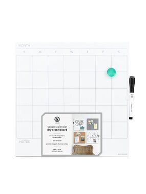 U BRANDS Frameless 14x14” Square Magnetic Dry Erase Calendar Board NWT